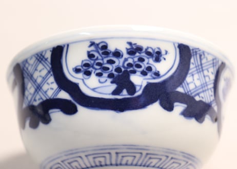 明治後期~大正染付松竹梅図蓋茶碗