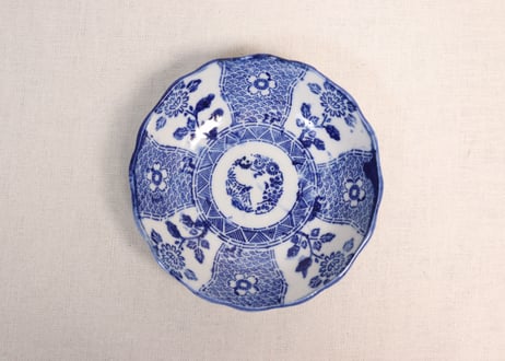明治後期~大正紙刷桜と菊図なます皿