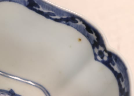 江戸中期染付龍と牡丹図角向付