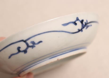 江戸中期染付流水に菊図小皿②フリモノ