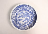 明治後期～大正銅判松鷹に桐と鳳凰図9寸鉢 ひっつき,窯傷