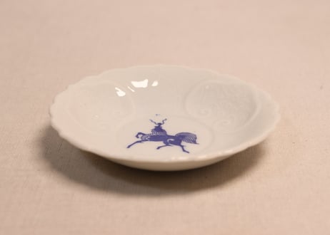 明治後期~大正陽刻銅判麒麟図小皿