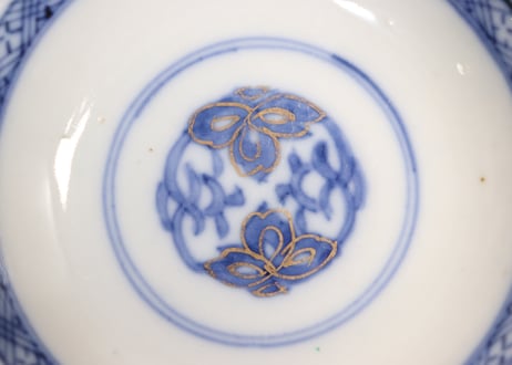 明治前期色絵鶉図蓋茶碗①