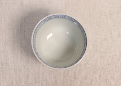 江戸幕末染付六方梅図向付②濃いめ