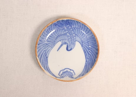 明治後期~大正銅判鶴丸図小皿