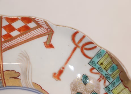 明治前期色絵御簾とくす玉図なます皿①