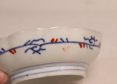 明治前期色絵菊と牡丹図なます皿