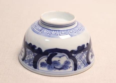 明治後期~大正染付松竹梅図蓋茶碗