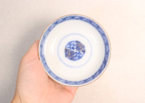 明治前期色絵鶉図蓋茶碗①