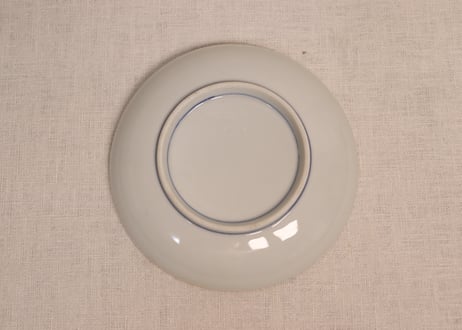 明治後期~大正染付寿文字に菊花図総柄5寸皿