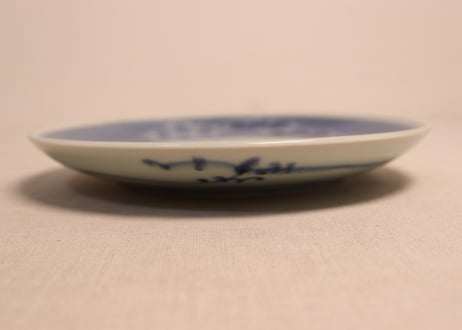 江戸後期墨弾松皮菱と松図6寸皿①部分甘手