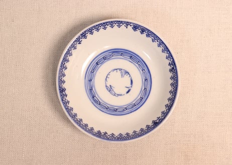 明治前期線描き牡丹図蓋茶碗②ニュウ,蓋ムシクイ