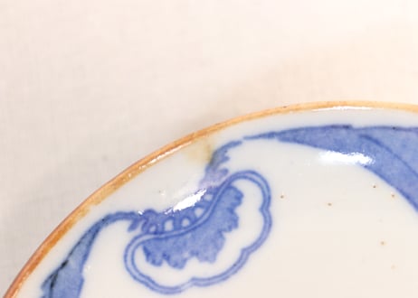明治後期~大正銅判鶴丸図小皿