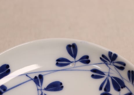 明治前期染付萩図小皿