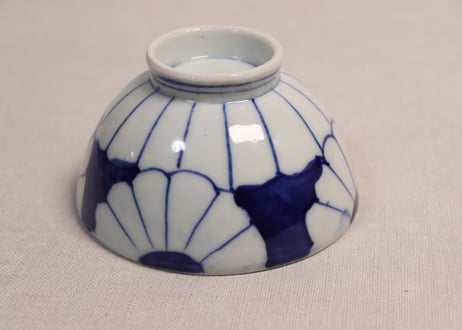 大正~昭和戦前染付菊花図蓋なし茶碗