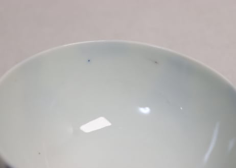 大正~昭和戦前染付菊花図蓋なし茶碗