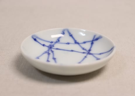 大正~昭和戦前染付竹格子図豆皿①