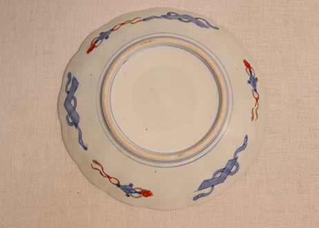 明治前期色絵松竹梅図7寸皿②小ホツ
