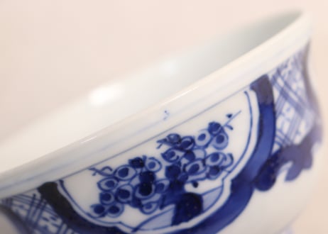 明治後期~大正染付松竹梅図蓋茶碗