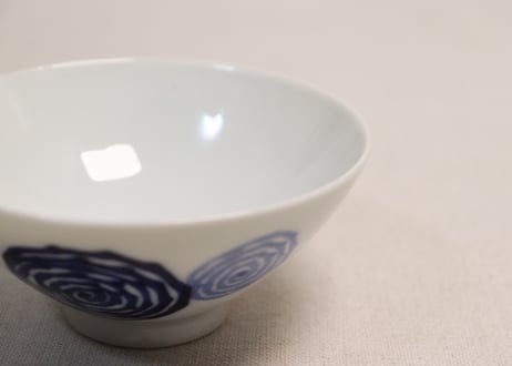 明治後期～大正染付渦巻図蓋茶碗