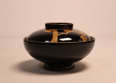 総黒蒔絵紅葉と笛図吸物椀②