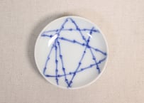 大正~昭和戦前染付竹格子図豆皿①