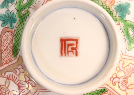 明治前期色絵松竹梅図蒸茶碗