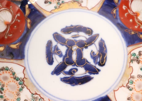 明治前期色絵菊と牡丹図なます皿