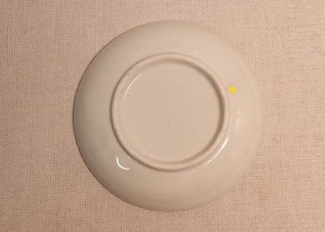 大正~昭和戦前色絵松鶴図小皿②高台ホツ