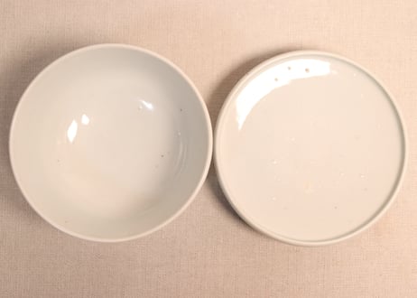 明治後期～大正銅判布袋様と唐子図蒸茶碗②高台ホツ