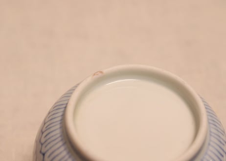 江戸幕末線描き三方牡丹図向付　黒点
