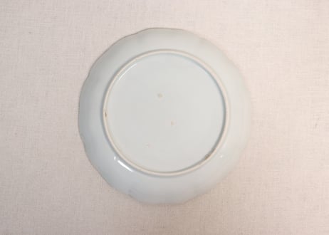 江戸後期染付牡丹図6.5寸皿②フリモノ,黒点
