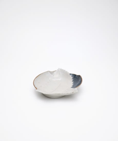 藍九谷四方襷葉小皿 17世紀 1