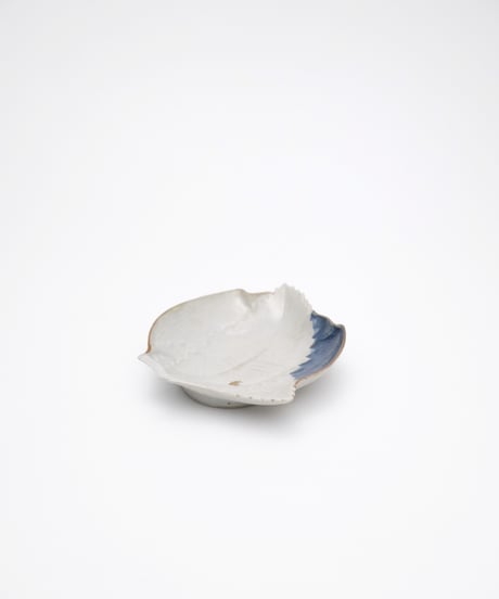藍九谷四方襷葉小皿 17世紀 5