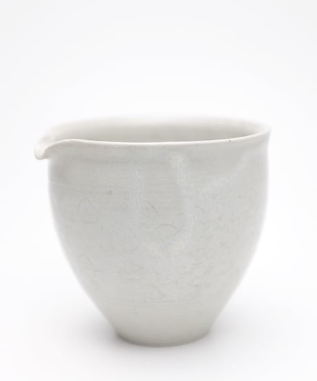 斎藤有希子 白釉牡丹唐草茶海 2