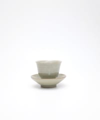 斎藤有希子　淡緑釉茶杯・茶托セット