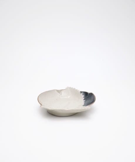 藍九谷四方襷葉小皿 17世紀 3