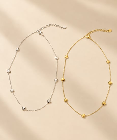 [ネックレス] プチハートチェーン（素材：ステンレス）