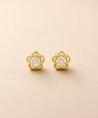 [ピアス]　ビジューフラワーピアス（素材：ステンレス）