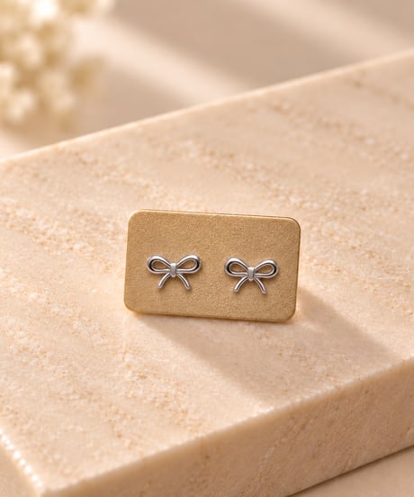[ピアス] aucaミニリボン（素材：ステンレス）