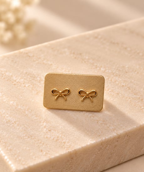 [ピアス] aucaミニリボン（素材：ステンレス）