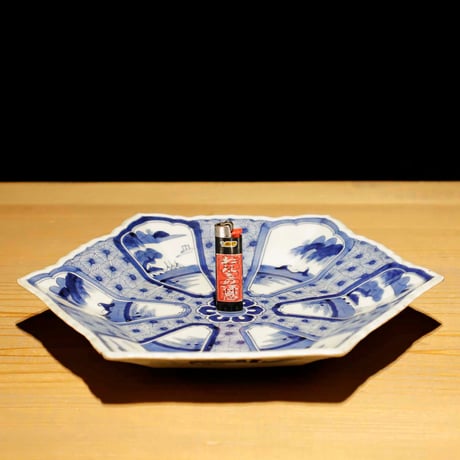 染付 六角形皿