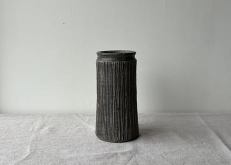 黒錆 櫛目 花入＿田鶴濱守人