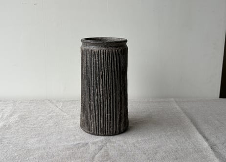 黒錆 櫛目 花入＿田鶴濱守人