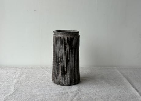 黒錆 櫛目 花入＿田鶴濱守人