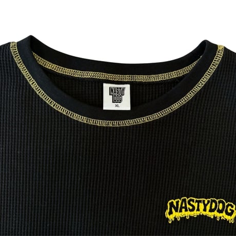 Color Seam Waffle Tee (Black/White)