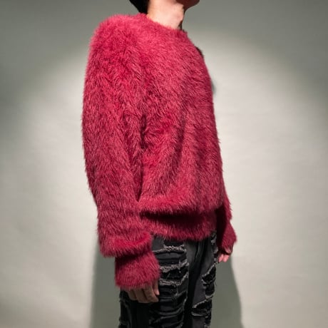 シャギークルーニットL/S(ワイン)