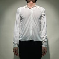 カラー付カーデシャツL/S(ホワイト)