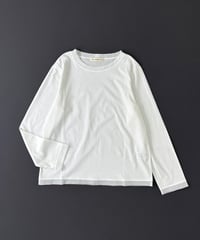 【 コットン天竺 + 100/2 コットンローン 】 異素材コンビ ロングスリーブ カットソー / 1368010