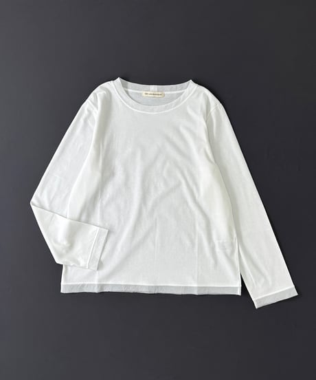 【 コットン天竺 + 100/2 コットンローン 】 異素材コンビ ロングスリーブ カットソー / 1368010